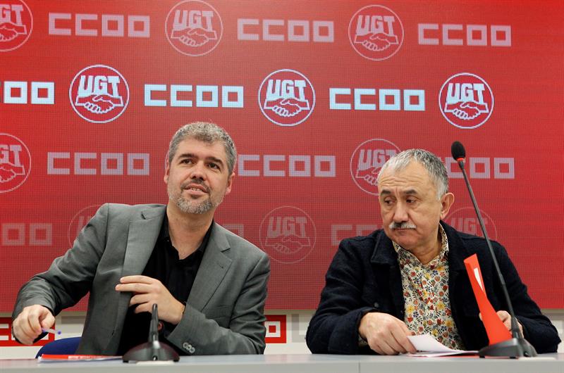 José María Álvarez Suárez (UGT) y Unai Sordo (CCOO)