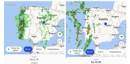 Mapa chemtrails en España y Portugal
